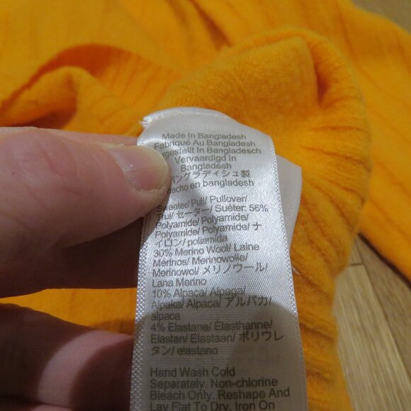 J. CREW Ribbed Mockneck Sweater in Supersoft Yarn Tangerine Orange - Size XL - Picture 14 of 14